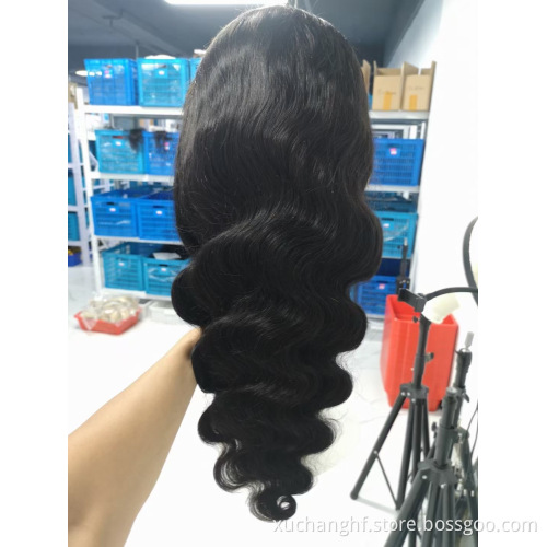 Cambodian Vendor 40 Inch Pre Plucked Loose Deep Wave Swiss Lace Front Wigs 100 % Brazilian Human Hair Wig For African Americans